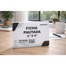 Ficha Pautada 6'' X 9'' Papel 150g-m2 100 Folhas para Estudos e Fichamentos Branco