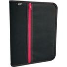 Fichario Com Ziper Nylon Preto C/Bolso Na Capa