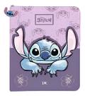 Fichário Stitch Com Zíper Universitário Argolado Rosa - Dac