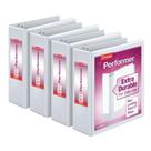 Fichários de 3 anéis Cardinal Performer 3, capacidade para 725 folhas, pacote com 4