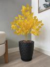 Ficus Amarelo Outono Planta Artificial Com Vaso Casca Luxo -