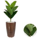 Ficus Lyrata Artificial Com Vaso Marmorizado Pedras Brancas -
