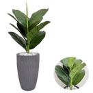 Ficus Lyrata Artificial Com Vaso Ondulado E Pedras Decoração Ficus Lyrata Artificial Com Vaso Ondulado E Pedras Decoração