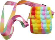 Fidget Toys It Cartoon Unicorn Messenger Bag para meninas, bolsa de moedas de silicone, brinquedos sensoriais baratos com bolhas de um clique para aliviar o estresse, escola e família (Box-A)