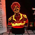Figura 3D de Jujutsus Kaisens Satoru Gojo Suguru Geto com luz noturna