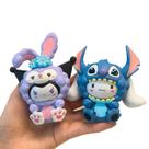 Figura Cute Bunny and Stitch, inspirada em Sanrio, bobina de PVC de 7-9 cm