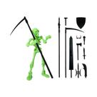 Figura De Ação De Esqueleto Articulado Para Halloween Com Múltiplas Articulações E Arma, Compatível