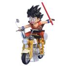 Figura de ação Dragon Ball Z Goku em motocicleta PVC de 14 cm