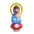Figura de ação: estátua de PVC Buddha Mario, 24 cm com base em cogumelo