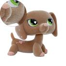 Figura de animal flocado, brinquedo para cães Dachshund, PVC de 5 cm com penugem