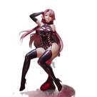 Figura de anime Elf Girl, escala 1/4, PVC preto brilhante, 47 cm