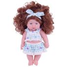 Figura de boneca Toy Girl com cabelo encaracolado, silicone de 30 cm