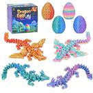Figura de brinquedo Minleway, 4 peças de ovos de dragão articulados impressos em 3D