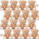 Figura de brinquedo Silipull 16 peças de ursinhos de pelúcia castanhos claros de 20 cm