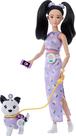 Figura de Juguete Barbie con Looks Gemelos y Perro Mascota Morado
