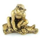 Figura de Macaco Dourado Feng Shui em Resina 10x5x8 cm Figura de Macaco Dourado Feng Shui em Resina 10x5x8 cm