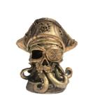 Figura de resina, escultura, caveira de pirata com tentáculos 12,5 cm