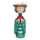 Figura decorativa boneca wollf com coração 61495 resina