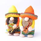 Figura decorativa de chapéu de palha mexicano 13x9x20cm amarela