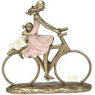 FIGURA DECORATIVA MÃE E FILHA NA BICICLETA - 24cm FIGURA DECORATIVA MÃE E FILHA NA BICICLETA - 24cm