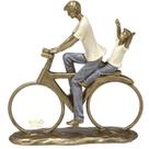 FIGURA DECORATIVA PAI E FILHO BICICLETA - 24,5cm