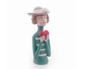 Figura Decorativa Resina Boneca C/ Coração 61495 Rojemac
