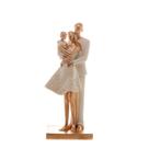 Figura Decorativa Wolff Família de Resina Branco 9cm x 20cm