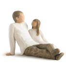 Figura esculpida pintada à mão: pai e filha de Willow Tree Figura esculpida pintada à mão: pai e filha de Willow Tree