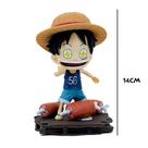 Figura Estátua Sajy Cartoon One Piece Monkey D. Luffy 14cm