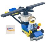 Figura LEGO City Police Man com helicóptero de 5 cm de altura com bônus