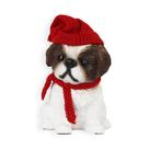 Figura Natalina Mini Shih-tzu de Resina BravaDecor