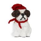 Figura Natalina Shih-tzu De Resina Bravadecor