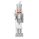 Figura Quebra-Nozes de Madeira ArlinaL 38 cm Prateado Natalino