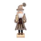 Figura Quebra-Nozes Papai Noel ArlinaL 38 cm Decoração em Madeira