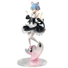 Figura Re: Zero Rem Cat Ears Maid com construção em PVC de 22,5 cm Figura Re: Zero Rem Cat Ears Maid com construção em PVC de 22,5 cm