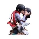 Figuras De Ação De 22CM De Attack on Titan, Eren Jaeger E Mikasa Ackerman, Estátua De Um Último