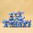 Figuras de ação Disney Lilo And Stitch 12 unidades/lote de PVC de 3 cm