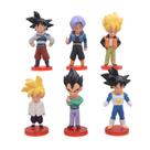 Figuras de ação Dragon Ball Z, pacote com 6 modelos colecionáveis em PVC