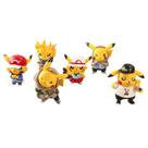 Figuras de ação Pikachu, 6 peças, modelo de PVC, 8-11 cm com roupa