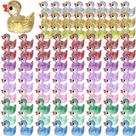 Figuras em miniatura Mini Resin Ducks Pinkunn Glitter x96