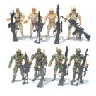 Figuras militares de plástico de 10 cm com 10 acessórios para armas Figuras militares de plástico de 10 cm com 10 acessórios para armas