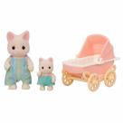 Figuras - Sylvanian Families - Carrinho - Bebê e Papai Gatos Primavera - Epoch