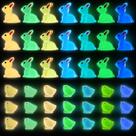 Figurinha Seeiuua Coelho Luminoso 84 Unidades 3,8 cm