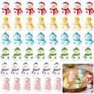 Figuritas de muñeco de nieve navideño JUNEBRUSHS mini de resina, 50 piezas Figuritas de muñeco de nieve navideño JUNEBRUSHS mini de resina, 50 piezas
