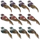 Figuritas LWINGFLYER 12 piezas Gorrión Artificial con Plumas 10 cm Figuritas LWINGFLYER 12 piezas Gorrión Artificial con Plumas 10 cm