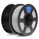 Filamento de impressora 3D ELEGOO PETG 1,75 mm preto e cinza 1 kg