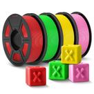 Filamento de impressora 3D JAYO PLA+ 1,75 mm 1,1 kg vermelho+verde+amarelo+rosa