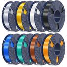 Filamento de impressora 3D SUNLU PLA Silk 1,75 mm 250g 8 rolos