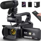 Filmadora ABJURNJ 6K 64MP Zoom 18x Tela Touch de 4" WiFi