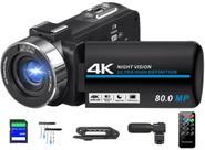 Filmadora THPACIP 4K UHD 80MP Zoom 18x Visão Noturna